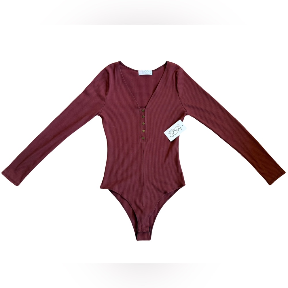 (NWT) MOD On Trend - Women’s Get Into The Groove Ribbed Bodysuit